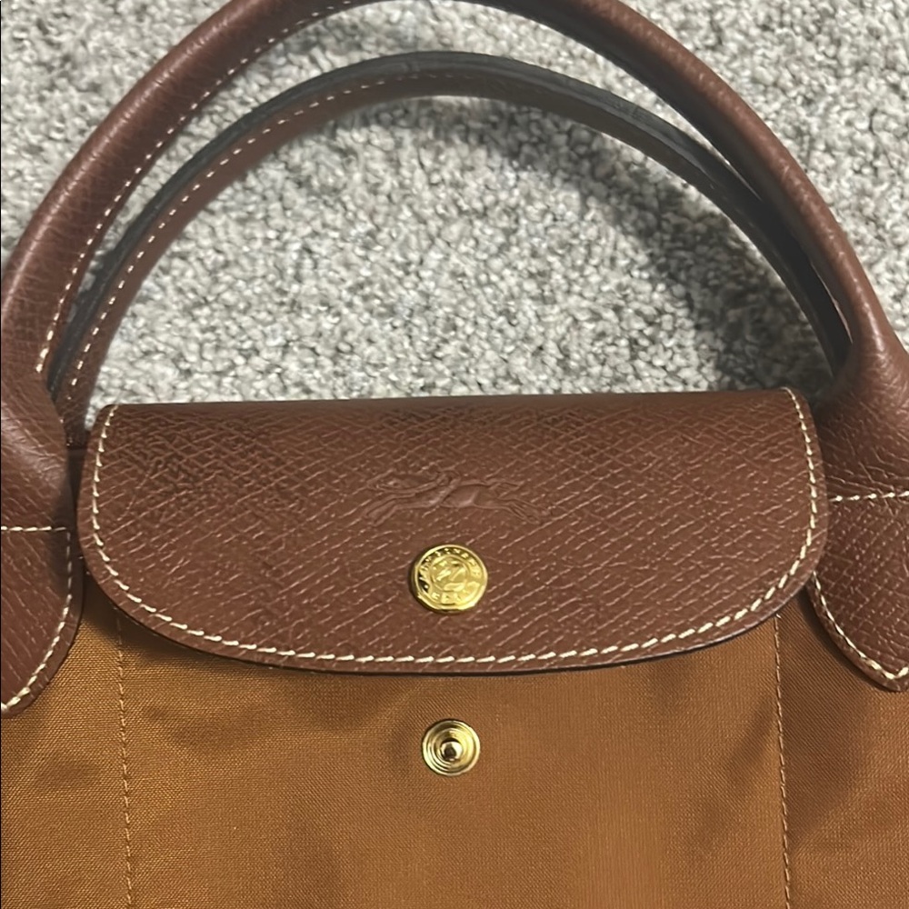 Longchamp Brown Leather-Trimmed XL travel Bag